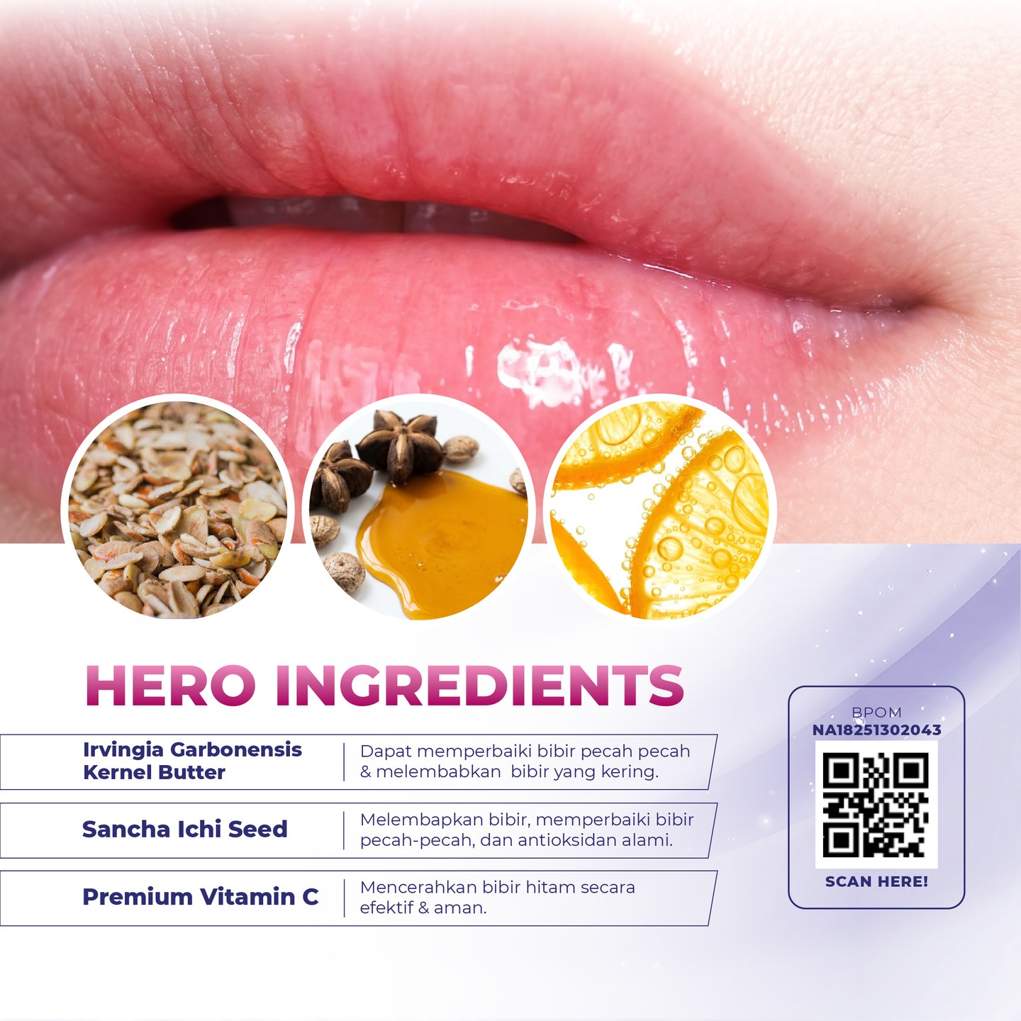 Kandungan utama Lipseed Oil, BPOM NA18251302043
