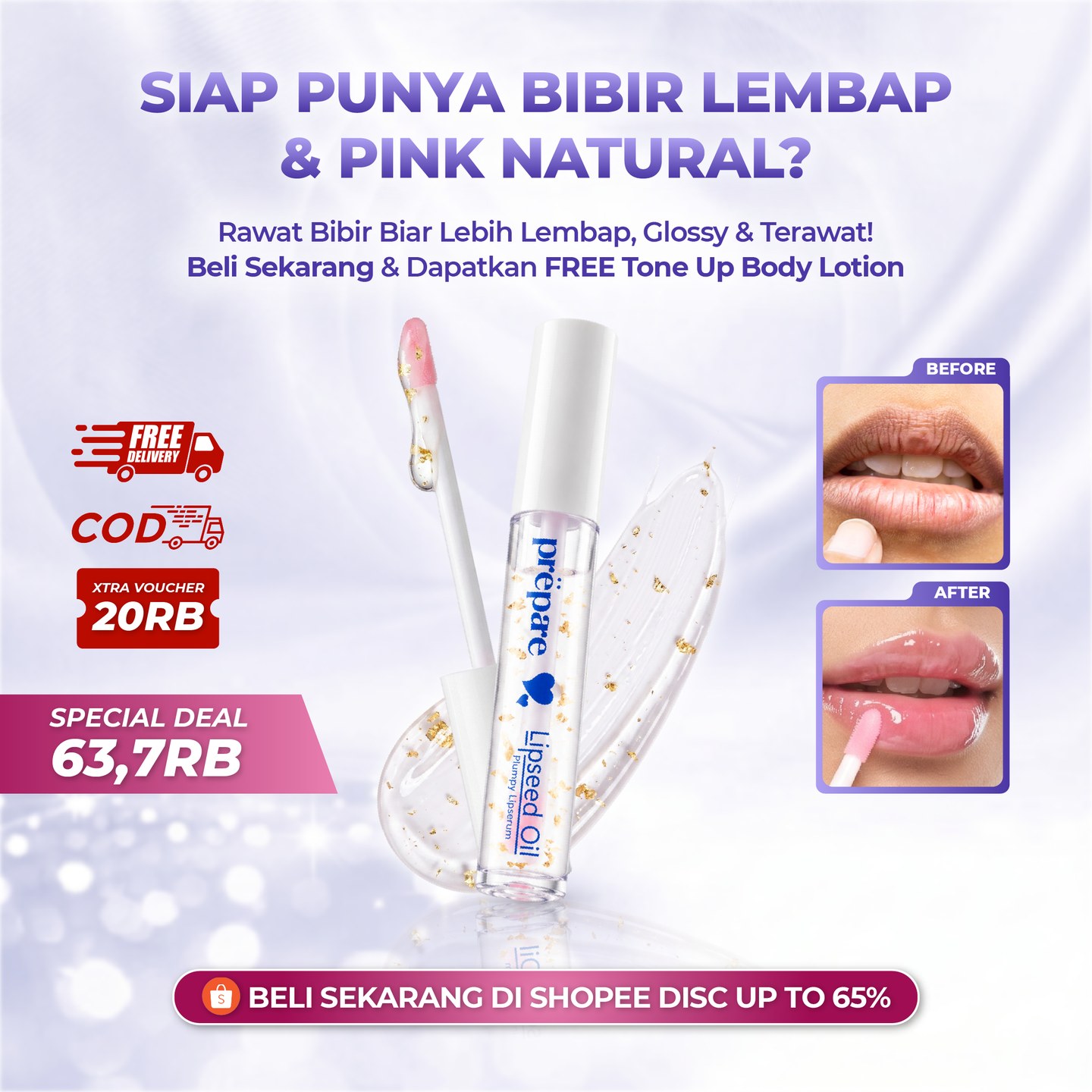 Beli sekarang, gratis Tone Up Body Lotion, harga spesial Rp63.700